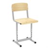 Стул ученический регулируемый ПИФАГОР SC-3, 380х380х750-830 мм, рост 5-7 (4-6) (160-190 см), серый каркас, фанера, 533350 - фото 9343176