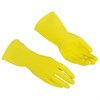 Перчатки VILEDA "Контракт" латексные МНОГОРАЗОВЫЕ х/б напыление, размер S (малый) желтый, 174321 - фото 9457511