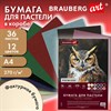 Бумага для пастели ФАКТУРНАЯ А4 в коробке, 36 листов 12 цветов, 270 г/м2, BRAUBERG AR, 117759 - фото 9463206