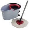Швабра с отжимом и ведром 10л VILEDA "УльтраСПИН Мини", отжим с педалью, насадка, красный 158011 - фото 9463347