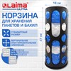 Корзина для хранения пакетов и бахил СРЕДНЯЯ 37х16х13см, крючки-крепеж в комплекте, черная, LAIMA ULTRA, 701663 - фото 9471634