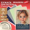 Бумага для пастели АБРАЗИВНАЯ А3 в папке, 20 листов 5 цветов, 240 г/м2, BRAUBERG ART, 117764 - фото 9471676