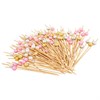 Шпажки-пики для канапе бамбуковые форма "Жемчужина" цвет микс 12 см, 100 шт, BOOMHOUSE, 701969 - фото 9471791