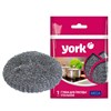 Губка (мочалка) металлическая, 40 г, МЕГА, для посуды, гриля, плиты, YORK, 003030 - фото 9577696