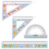 Набор чертежный FUNSTER (ФАНСТЕР), линейка 20 см, 2 треугольник, транспортир, "ЗВЕРУШКИ", пенал, 210914 - фото 9639074