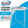 Столик-поднос BOOMHOUSE (БУМХАУС) CT-003 кофейный (ширина 47, высота 51 см), металл, белый, 641939 - фото 9639133