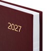 Ежедневник датированный 2027 145х215 мм, А5, STAFF, обложка бумвинил, бордовый, 117814 - фото 9729980