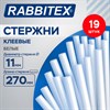 Клеевые стержни белые, клейкость МАКСИМУМ (стройка, ремонт, хобби), 11х270 мм, 19 штук, RABBITEX (РАББИТЕКС), 671492 - фото 9736490