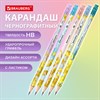 Карандаш чернографитный BRAUBERG "MARBLE", 1 шт., HB, с ластиком, корпус ассорти, 182013 - фото 9866771