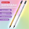 Карандаш чернографитный BRAUBERG "SILVER/GOLD", 1 шт., HB, с ластиком, корпус ассорти, 182011 - фото 9866772